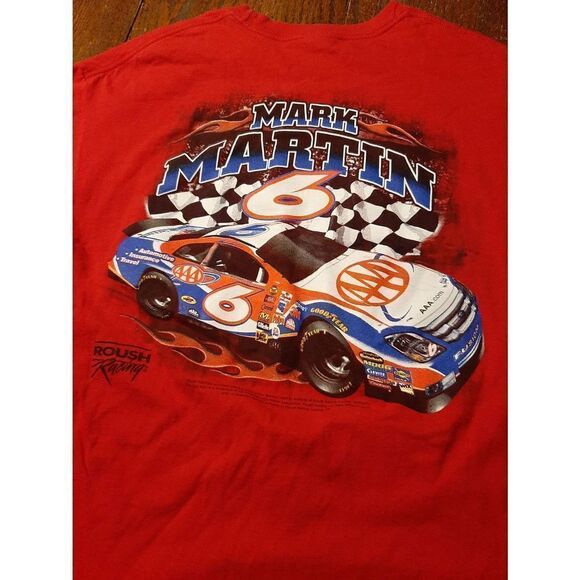 Large 2006 Mark Martin AAA Roush Racing Short Sleeve Crew Neck Cotton Tee TShirt - Picture 2 of 4
